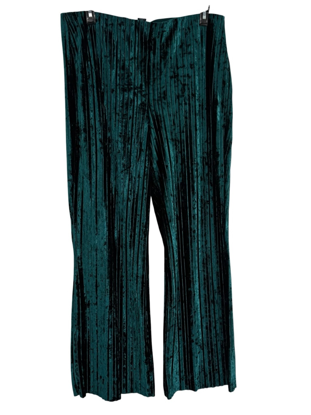 Rachel Zoe Pants Womens Size XL Emerald Green Velvet Wide Leg Holiday Pull On